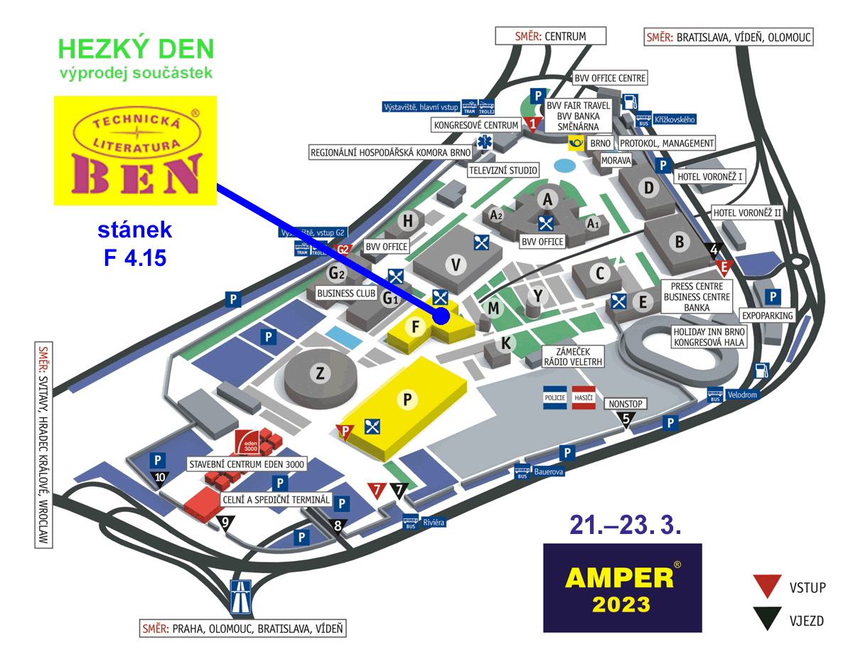 Amper 2023 Brno - plánek BEN