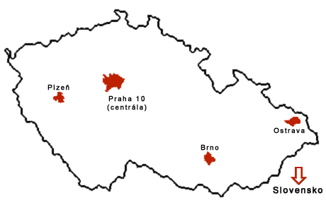 Naše pobočky na mapě ČR